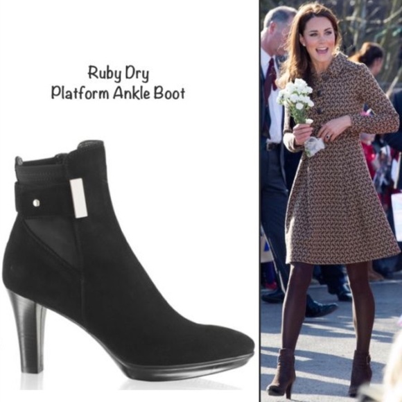 Aquatalia Shoes - Aquatalia Royal Ruby Dry Platform Ankle Boots in Black Suede